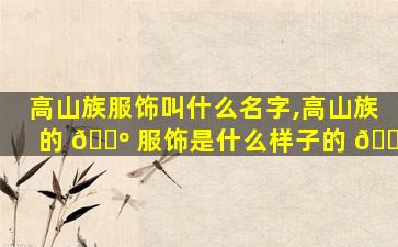 高山族服饰叫什么名字,高山族的 🌺 服饰是什么样子的 🐈